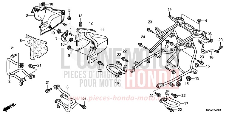 PROTECTION DE MOTEUR (GL1800C/D/E/F/G/H) de Gold Wing GRAPHITE BLACK (NHB01) 2014